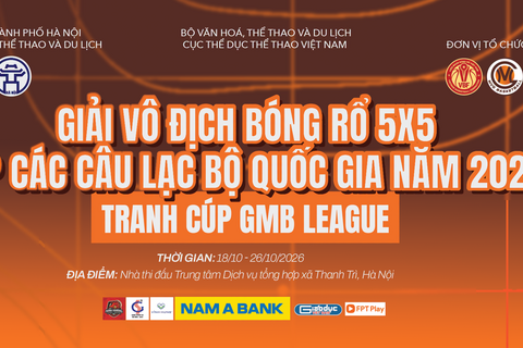 Giải Vô địch Bóng rổ 5x5 Cúp các Câu lạc bộ Quốc gia 2026 - Tranh Cúp GMB League.