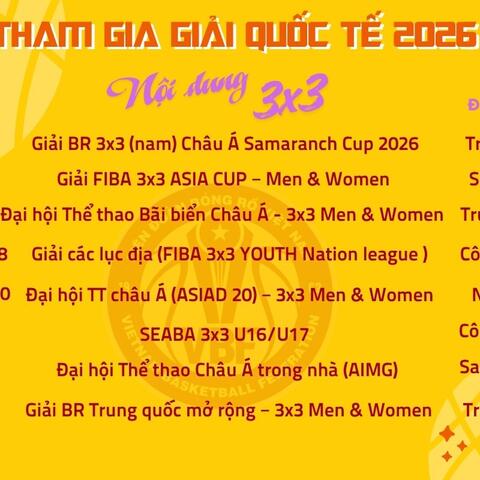 KẾ HOẠCH THAM GIA GIẢI QUỐC TẾ 2026