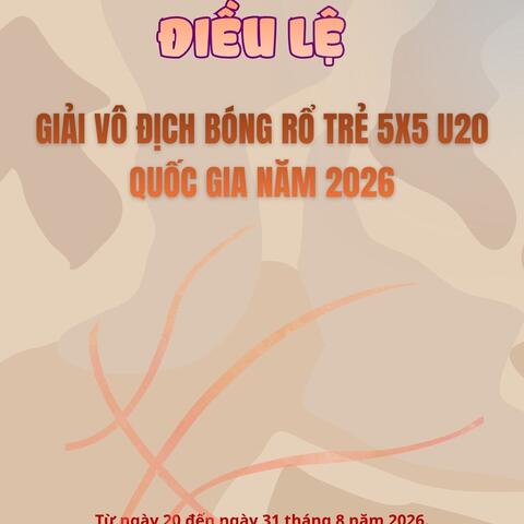 Giải Vô địch Bóng rổ trẻ 5x5 U20 quốc gia năm 2026.