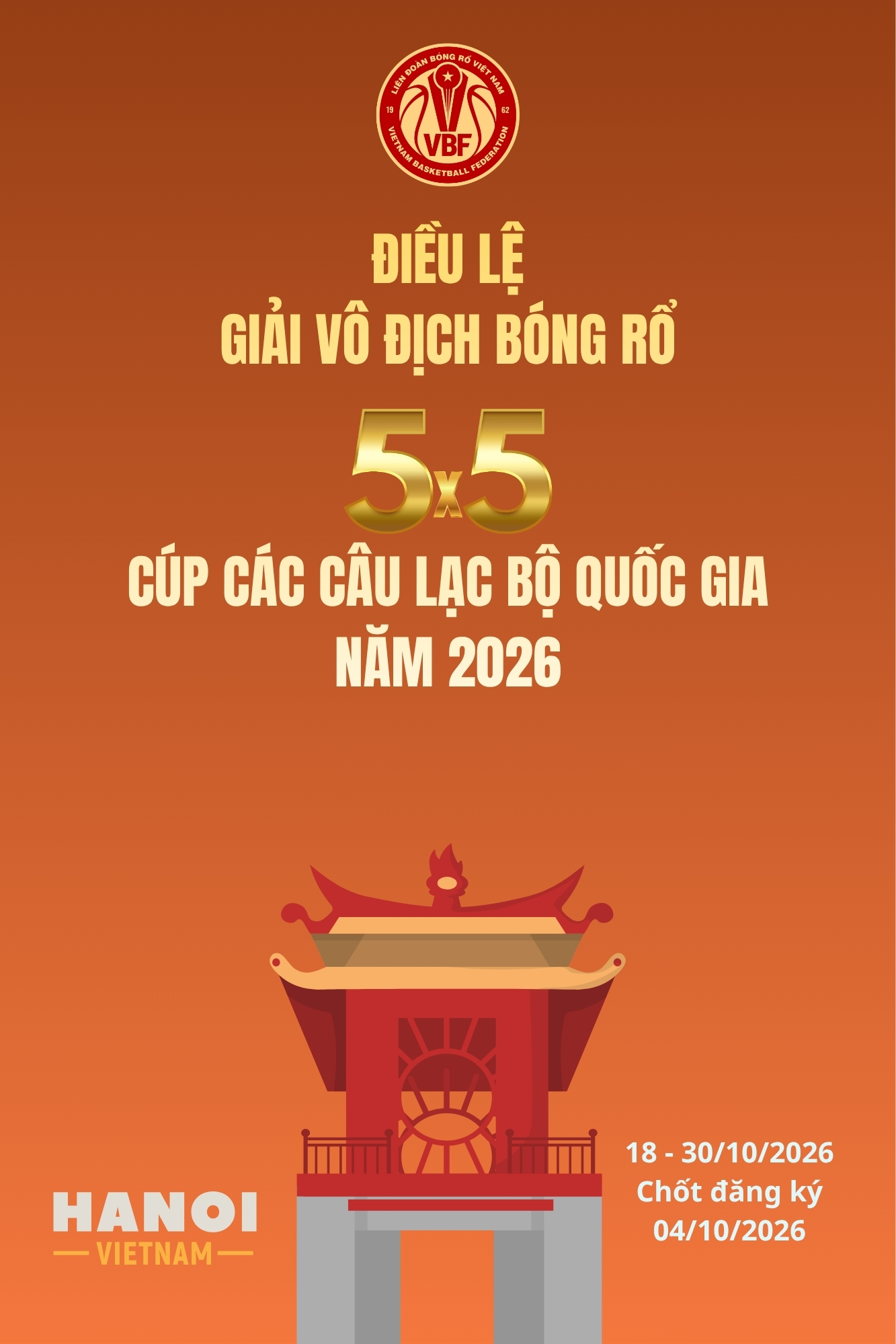 Giải Vô địch Bóng rổ 5x5 Cúp các câu lạc bộ quốc gia năm 2026