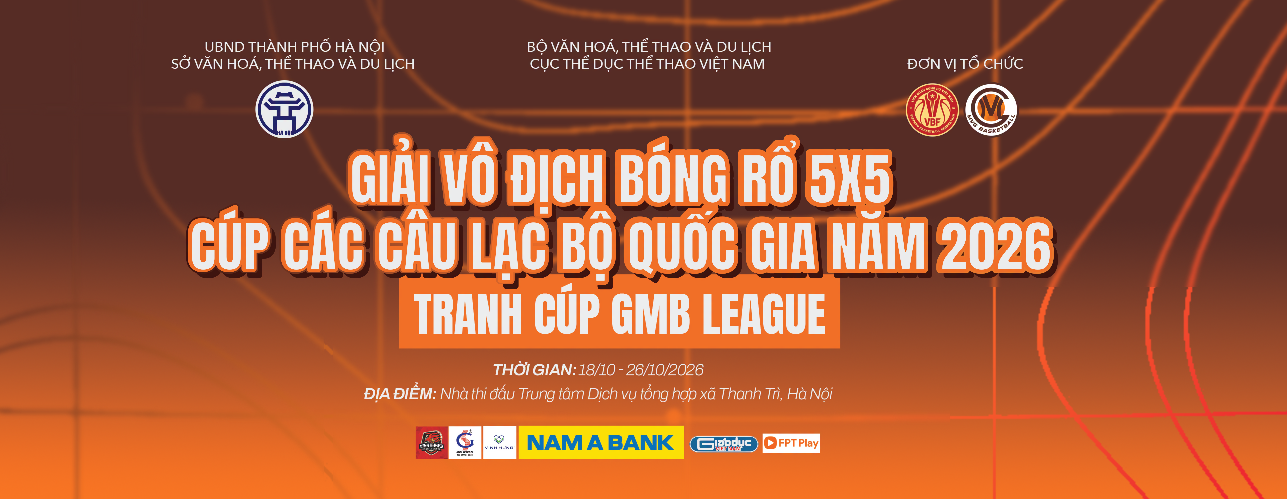 Giải Vô địch Bóng rổ 5x5 Cúp các Câu lạc bộ Quốc gia 2026 - Tranh Cúp GMB League.