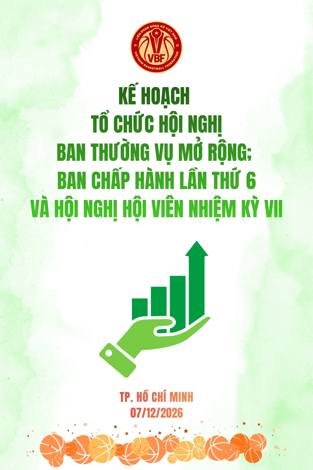 KẾ HOẠCH TỔ CHỨC HỘI NGHỊ BAN THƯỜNG VỤ MỞ RỘNG; BAN CHẤP HÀNH LẦN THỨ 6 VÀ HỘI NGHỊ HỘI VIÊN NHIỆM KỲ VII